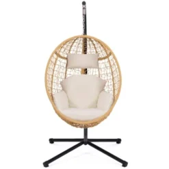 Fauteuil Oeuf Suspendu Ajouré Effet Rotin Avec Coussin écru 9 Fauteuil Oeuf Suspendu Ajouré Effet Rotin Avec Coussin écru -Promos Verde Rêverie Boutique 91245124 3