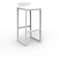 Tabouret Vondom Wall Street 42x42x86 - Blanc - Lot De 2 Unités