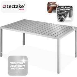 Table De Jardin BIANCA 150 X 90 Cm Pieds Réglables En Hauteur - Table De Camping, Table De Réception, Table Et Bancs Pliant En Bois -Promos Verde Rêverie Boutique 91441043 3