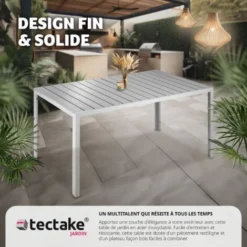 Table De Jardin BIANCA 150 X 90 Cm Pieds Réglables En Hauteur - Table De Camping, Table De Réception, Table Et Bancs Pliant En Bois -Promos Verde Rêverie Boutique 91441043 4