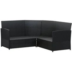 Ensemble De Canapés En L 2pcs Avec Coussins Noir Résine Tressée VidaXL 10 Ensemble De Canapés En L 2pcs Avec Coussins Noir Résine Tressée VidaXL -Promos Verde Rêverie Boutique 91803905 4