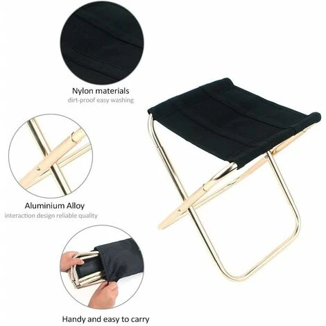 Tabouret Camping Pliant, Mini Tabouret Pliant Portable Chaise Pliante Portable Pour Le Camping, La Pêche, Les Voyages 7 Tabouret Camping Pliant, Mini Tabouret Pliant Portable Chaise Pliante Portable Pour Le Camping, La Pêche, Les Voyages – Image 5