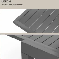 (Set Of 4)Table De Jardin Extensible Aluminium Métal époxy, Gris Foncé, Plateau De Table Gris Foncé 11 (Set Of 4)Table De Jardin Extensible Aluminium Métal époxy, Gris Foncé, Plateau De Table Gris Foncé -Promos Verde Rêverie Boutique 91839554 5