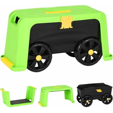 Tabouret De Jardin Chaise De Jardin 4 En 1 Et Bac De Rangement 58,5x24x29,5cm PP 84075 4 Tabouret De Jardin Chaise De Jardin 4 En 1 Et Bac De Rangement 58,5x24x29,5cm PP 84075 – Image 2