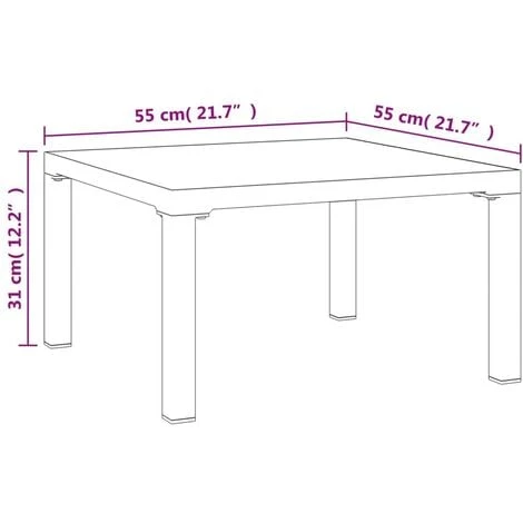 Table Basse De Jardin Gris 55x55x31 Cm DPC Et Acier VidaXL 5 Table Basse De Jardin Gris 55x55x31 Cm DPC Et Acier VidaXL – Image 3