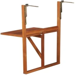 Topdeal Table Suspendue De Balcon 64,5x44x80 Cm Bois D'acacia Massif -Promos Verde Rêverie Boutique 92211070 3