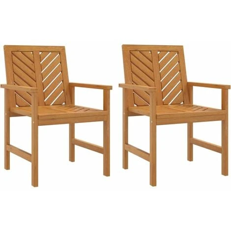 Chaises à Dîner De Jardin 2 Pcs Bois Massif D'acacia VidaXL 3 Chaises à Dîner De Jardin 2 Pcs Bois Massif D'acacia VidaXL