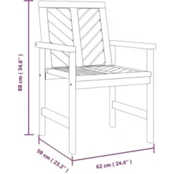Chaises à Dîner De Jardin 2 Pcs Bois Massif D'acacia VidaXL 9 Chaises à Dîner De Jardin 2 Pcs Bois Massif D'acacia VidaXL -Promos Verde Rêverie Boutique 92378820 3