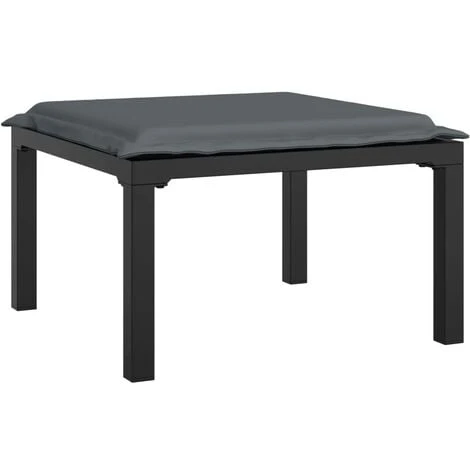 Repose-pied De Jardin Avec Coussin Noir Et Gris Résine Tressée VidaXL 3 Repose-pied De Jardin Avec Coussin Noir Et Gris Résine Tressée VidaXL