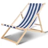 Chaise Longue De Jardin Chaise Longue En Pin Pliable Chaise Longue De Balcon En Bois Chaise De Plage Bleu Blanc -Promos Verde Rêverie Boutique 92500640 1