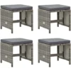 JOLI® Mode Tabourets De Jardin 4 Pcs - Chaises D'extérieur Avec Coussins Résine Tressée Gris TOP57689 1 JOLI® Mode Tabourets De Jardin 4 Pcs - Chaises D'extérieur Avec Coussins Résine Tressée Gris TOP57689 -Promos Verde Rêverie Boutique 92517030 1