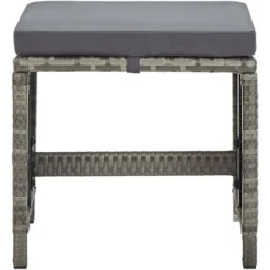 JOLI® Mode Tabourets De Jardin 4 Pcs - Chaises D'extérieur Avec Coussins Résine Tressée Gris TOP57689 9 JOLI® Mode Tabourets De Jardin 4 Pcs - Chaises D'extérieur Avec Coussins Résine Tressée Gris TOP57689 -Promos Verde Rêverie Boutique 92517030 3