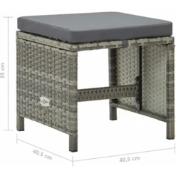 JOLI® Mode Tabourets De Jardin 4 Pcs - Chaises D'extérieur Avec Coussins Résine Tressée Gris TOP57689 10 JOLI® Mode Tabourets De Jardin 4 Pcs - Chaises D'extérieur Avec Coussins Résine Tressée Gris TOP57689 -Promos Verde Rêverie Boutique 92517030 4