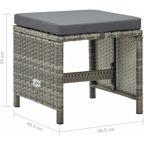 JOLI® Mode Tabourets De Jardin 4 Pcs - Chaises D'extérieur Avec Coussins Résine Tressée Gris TOP57689 6 JOLI® Mode Tabourets De Jardin 4 Pcs - Chaises D'extérieur Avec Coussins Résine Tressée Gris TOP57689 – Image 4