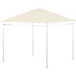 OUTSUNNY Toile De Rechange Pour Pavillon Tonnelle Tente 3 X 3 M Polyester Haute Densité 180 G/m² Revêtement PA Anti-UV Crème