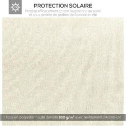 OUTSUNNY Toile De Rechange Pour Pavillon Tonnelle Tente 3 X 3 M Polyester Haute Densité 180 G/m² Revêtement PA Anti-UV Crème 10 OUTSUNNY Toile De Rechange Pour Pavillon Tonnelle Tente 3 X 3 M Polyester Haute Densité 180 G/m² Revêtement PA Anti-UV Crème -Promos Verde Rêverie Boutique 92698038 4