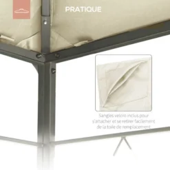 OUTSUNNY Toile De Rechange Pour Pavillon Tonnelle Tente 3 X 3 M Polyester Haute Densité 180 G/m² Revêtement PA Anti-UV Crème 11 OUTSUNNY Toile De Rechange Pour Pavillon Tonnelle Tente 3 X 3 M Polyester Haute Densité 180 G/m² Revêtement PA Anti-UV Crème -Promos Verde Rêverie Boutique 92698038 5