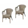 Ensemble De 2 Fauteuils De Jardin Chillvert Parma 60x66x81 Cm Fabriqués En Rotin Naturel Résistant Couleur Marron Vieilli -Promos Verde Rêverie Boutique 92748298 1