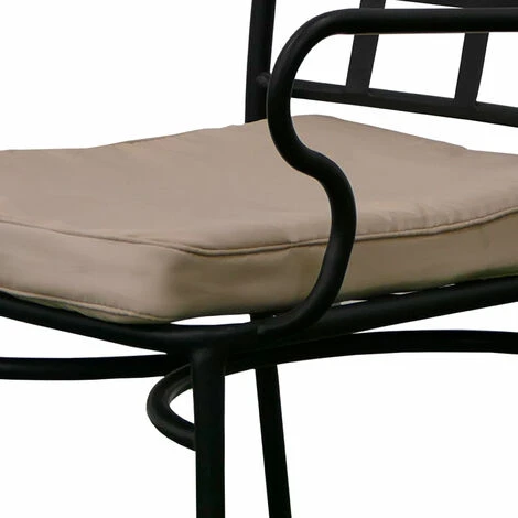 Ensemble De 4 Chaises De Jardin Avec Coussin Chillvert Tivoli 40,5x50,5x89 Cm Fabriquées En Acier Et Polyester Noir Et Beige 5 Ensemble De 4 Chaises De Jardin Avec Coussin Chillvert Tivoli 40,5x50,5x89 Cm Fabriquées En Acier Et Polyester Noir Et Beige – Image 3