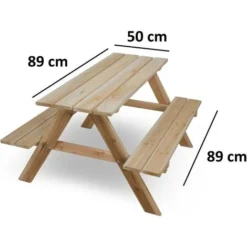 Spielzeuge Table De Pique-nique Pour Enfants - 50x80x89 Cm -Promos Verde Rêverie Boutique 92946036 3
