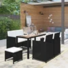 JOLI® Mode Ensemble Repas De Jardin D'extérieur - Mobilier D'extérieur 6 Pcs Résine Tressée Et Bois D'acacia Noir TOP80468 2 JOLI® Mode Ensemble Repas De Jardin D'extérieur - Mobilier D'extérieur 6 Pcs Résine Tressée Et Bois D'acacia Noir TOP80468 -Promos Verde Rêverie Boutique 93270109 1