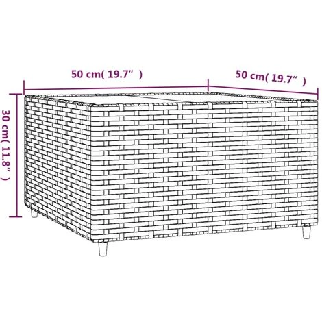 JOLI® Mode Table Intérieur Ou Extérieur - Table Basse De Jardin Carré Noir 50x50x30 Cm Résine Tressée TOP33302 6 JOLI® Mode Table Intérieur Ou Extérieur - Table Basse De Jardin Carré Noir 50x50x30 Cm Résine Tressée TOP33302 – Image 4