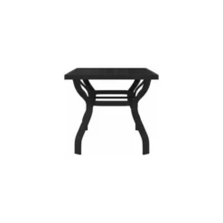 Table De Jardin Noir 140x70x70 Cm Acier Et Verre -Promos Verde Rêverie Boutique 93431477 4