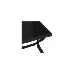 Table De Jardin Noir 140x70x70 Cm Acier Et Verre -Promos Verde Rêverie Boutique 93431477 5