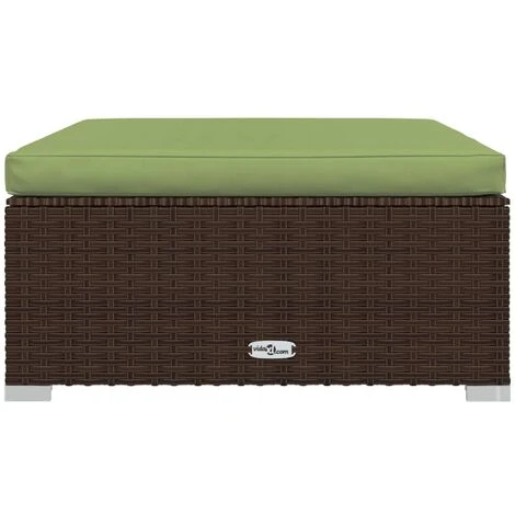 Canapé De Jardin Canapé Repose-pied Relax - Et Coussin Marron 70x70x30 Cm Poly Rotin BV450816 - BonneVie 4 Canapé De Jardin Canapé Repose-pied Relax - Et Coussin Marron 70x70x30 Cm Poly Rotin BV450816 - BonneVie – Image 2