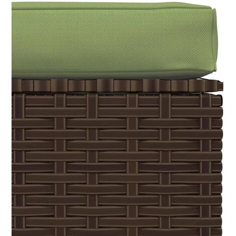 Canapé De Jardin Canapé Repose-pied Relax - Et Coussin Marron 70x70x30 Cm Poly Rotin BV450816 - BonneVie 5 Canapé De Jardin Canapé Repose-pied Relax - Et Coussin Marron 70x70x30 Cm Poly Rotin BV450816 - BonneVie – Image 3