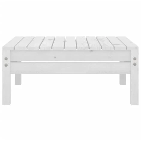 Canapé De Jardin Canapé Repose-pied Relax - Blanc Bois De Pin Solide BV615567 - BonneVie 4 Canapé De Jardin Canapé Repose-pied Relax - Blanc Bois De Pin Solide BV615567 - BonneVie – Image 2
