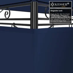 KESSER® - Pavillon 3 X 4 m Parois Latérales Avec Fermetures à Glissière Incluses, Chapiteau Carré Tente De Réception Tonnelle Tente De Jardin De Luxe Pavillon De Jardin Protection UV 50+, Bleu Marine -Promos Verde Rêverie Boutique 93554990 3