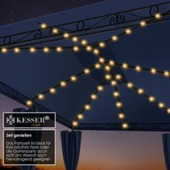 KESSER® - Pavillon 3 X 4 m Parois Latérales Avec Fermetures à Glissière Incluses, Chapiteau Carré Tente De Réception Tonnelle Tente De Jardin De Luxe Pavillon De Jardin Protection UV 50+, Bleu Marine -Promos Verde Rêverie Boutique 93554990 4