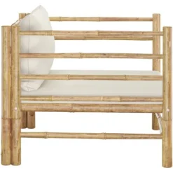 Canapé De Jardin,Canapé De Jardin Avec Coussins Blanc Crème Bambou 9 Canapé De Jardin,Canapé De Jardin Avec Coussins Blanc Crème Bambou -Promos Verde Rêverie Boutique 93577778 3