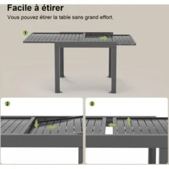 (Set Of 6)Table De Jardin Extensible Aluminium Métal époxy, Gris Foncé, Plateau De Table Gris Foncé 10 (Set Of 6)Table De Jardin Extensible Aluminium Métal époxy, Gris Foncé, Plateau De Table Gris Foncé -Promos Verde Rêverie Boutique 93883179 4