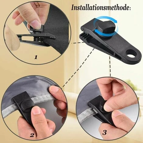 Clips Bâche 10 Pèces Tente Clips Auvents Pince Clip Auvents Pour Camping Canopy Clamp Clips De Bâche Auvents Pour Activités De Plein Air Noir 4 Clips Bâche 10 Pèces Tente Clips Auvents Pince Clip Auvents Pour Camping Canopy Clamp Clips De Bâche Auvents Pour Activités De Plein Air Noir – Image 2