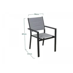 Lot De 4 Fauteuils Aluminium Texaline Gris Clair - Meuble De Jardin - Rembourée - 58X57X85CM 6 Lot De 4 Fauteuils Aluminium Texaline Gris Clair - Meuble De Jardin - Rembourée - 58X57X85CM -Promos Verde Rêverie Boutique 94349306 2