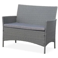 Ensemble De Jardin En Résine Tressée. Salon 4 Places Fauteuil Moltès Gris / Gris 10 Ensemble De Jardin En Résine Tressée. Salon 4 Places Fauteuil Moltès Gris / Gris -Promos Verde Rêverie Boutique 9505811 4
