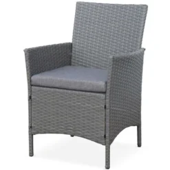 Ensemble De Jardin En Résine Tressée. Salon 4 Places Fauteuil Moltès Gris / Gris 11 Ensemble De Jardin En Résine Tressée. Salon 4 Places Fauteuil Moltès Gris / Gris -Promos Verde Rêverie Boutique 9505811 5