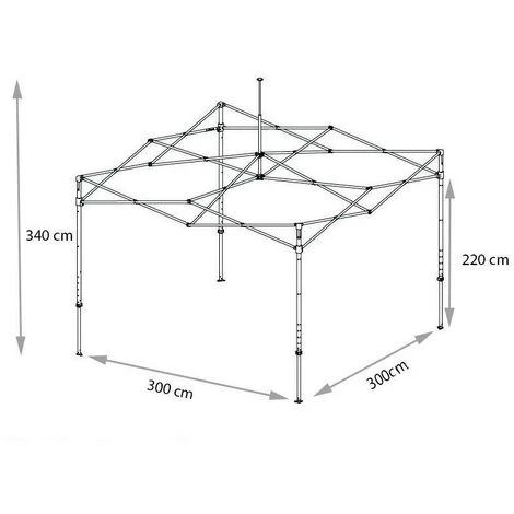 Structure Armature De Tente Pliante 3x3m EZUP Eclipse Noir Sans Toile - EC3FST10BK 4 Structure Armature De Tente Pliante 3x3m EZUP Eclipse Noir Sans Toile - EC3FST10BK – Image 2