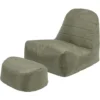 Veeva Pouf Fauteuil Et Repose-Pieds Vista, XL Poufs D’intérieur Et D’extérieur, Vert Olive 1 Veeva Pouf Fauteuil Et Repose-Pieds Vista, XL Poufs D’intérieur Et D’extérieur, Vert Olive -Promos Verde Rêverie Boutique 95900288 1
