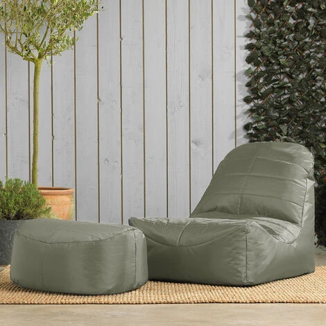 Veeva Pouf Fauteuil Et Repose-Pieds Vista, XL Poufs D’intérieur Et D’extérieur, Vert Olive 5 Veeva Pouf Fauteuil Et Repose-Pieds Vista, XL Poufs D’intérieur Et D’extérieur, Vert Olive – Image 3