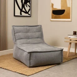 Icon Pouf Chaise Longue En Velours Côtelé Otto, Pouf Fauteuil De Salon XXL, Gris -Promos Verde Rêverie Boutique 95900304 3
