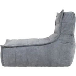 Icon Pouf Chaise Longue En Velours Côtelé Otto, Pouf Fauteuil De Salon XXL, Gris -Promos Verde Rêverie Boutique 95900304 5