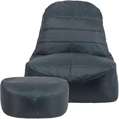 Veeva Pouf Fauteuil Et Repose-Pieds Vista, XL Poufs D’intérieur Et D’extérieur, Gris 6 Veeva Pouf Fauteuil Et Repose-Pieds Vista, XL Poufs D’intérieur Et D’extérieur, Gris – Image 4