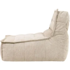 Icon Pouf Chaise Longue En Velours Côtelé Otto, Pouf Fauteuil De Salon XXL, Beige -Promos Verde Rêverie Boutique 95900413 5