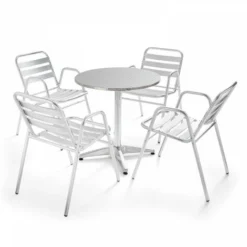Plateau De Table De Terrasse Rond En Aluminium Ø60 Cm -Promos Verde Rêverie Boutique 96132936 5