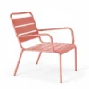 Fauteuil De Jardin Bas Relax Acier Argile - Palavas -Promos Verde Rêverie Boutique 96269208 1