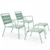 Lot De 2 Fauteuils Relax Avec Repose-pieds En Métal Vert Sauge - Palavas 2 Lot De 2 Fauteuils Relax Avec Repose-pieds En Métal Vert Sauge - Palavas -Promos Verde Rêverie Boutique 96269210 1