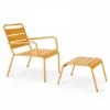 Fauteuil Relax Et Repose Pied En Métal Jaune - Palavas 2 Fauteuil Relax Et Repose Pied En Métal Jaune - Palavas -Promos Verde Rêverie Boutique 9627537 1